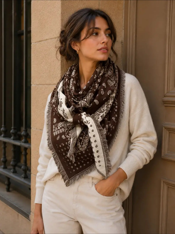 Large 2 in 1 Brown Scarf