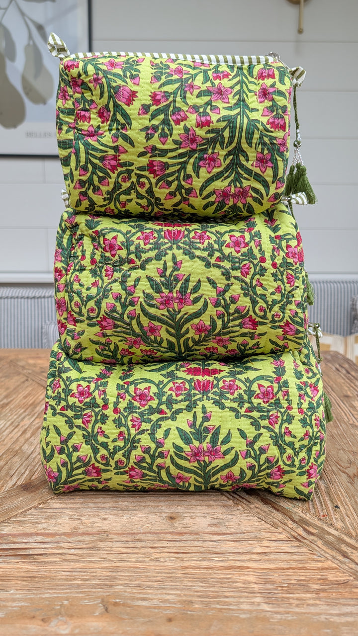Judy Lime Cosmetic Bag- Set of 3