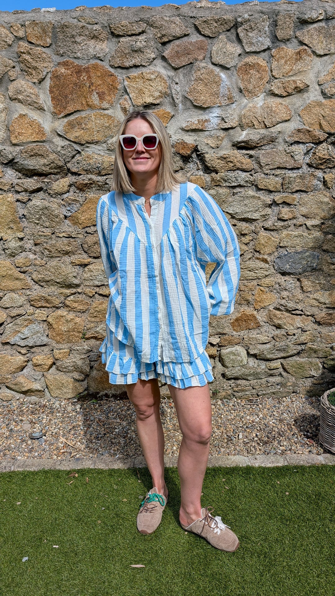 Bold Blue Stripe cotton Set--LNH Edit