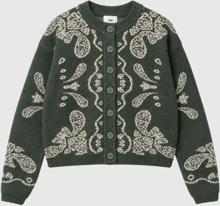Khaki Paisley Cardigan-Shirts &amp; Tops-LNH Edit