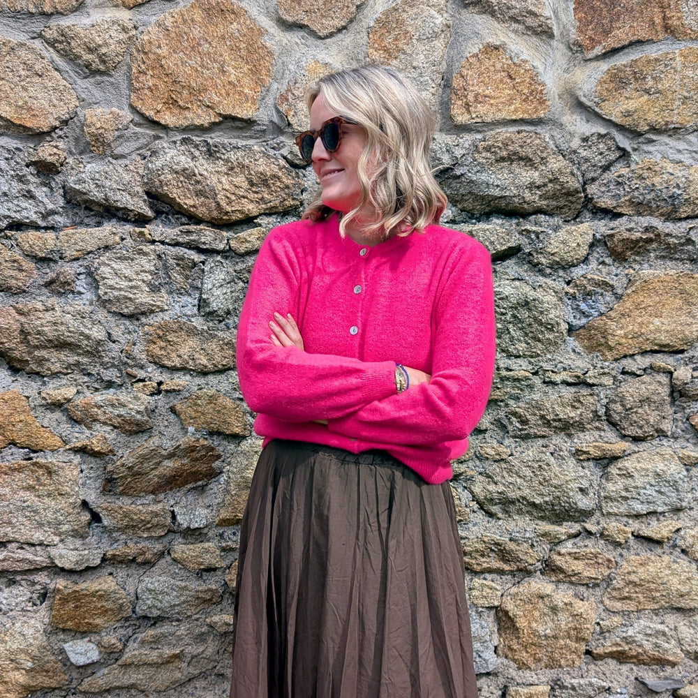 Round neck Alpaca Knitted Cardigan-Jackets & Coats-LNH Edit