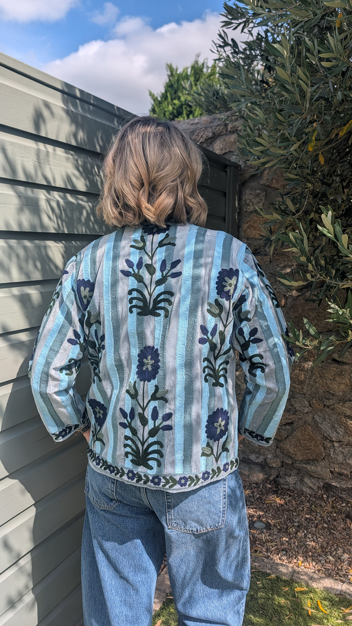 Embroidered Velvet Suzani Jacket | No. 077-Jackets &amp; Coats-LNH Edit