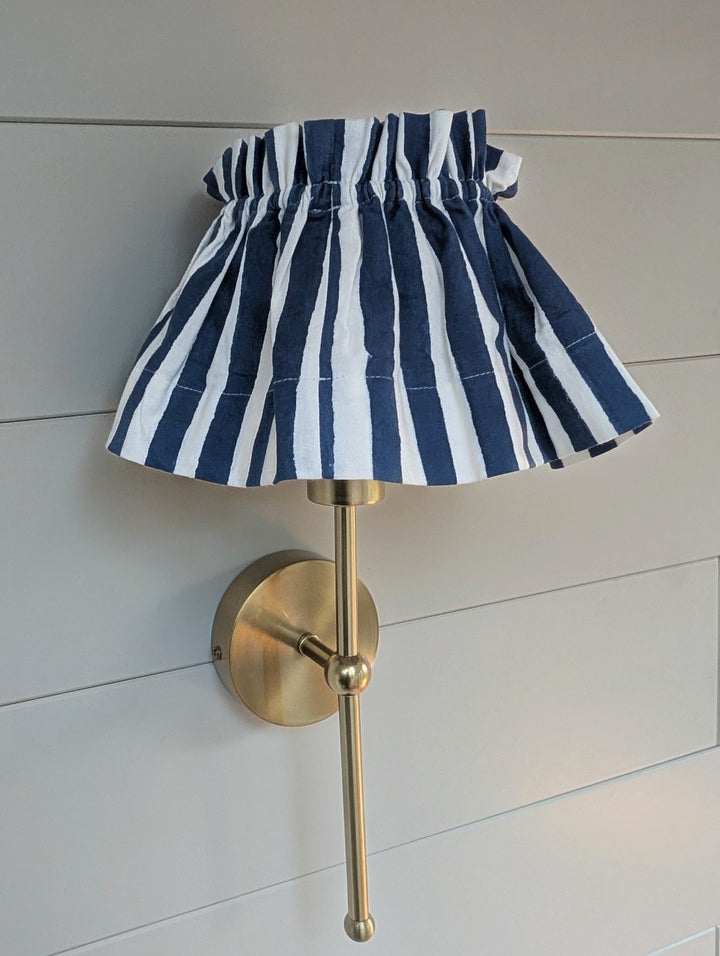Iris Blue Stipe Lampshade Cover