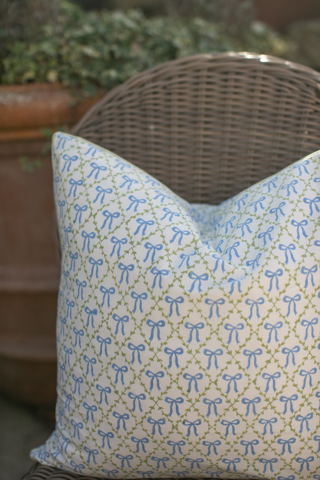 Elizabeth Blue Piped Cushion Cover