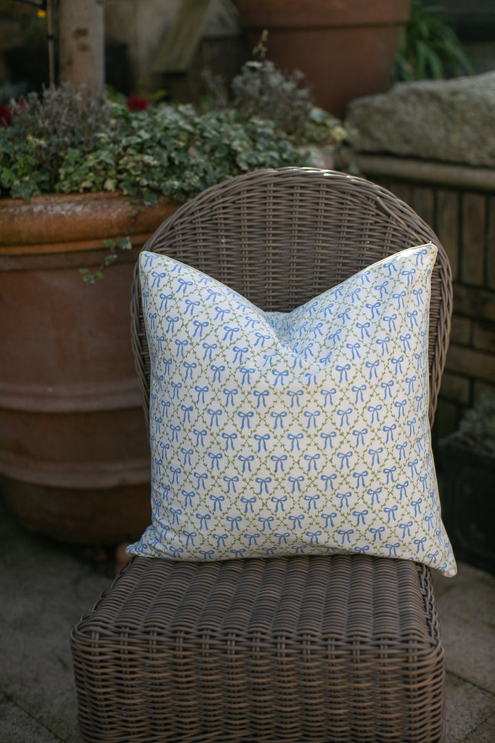 Elizabeth Blue Piped Cushion Cover