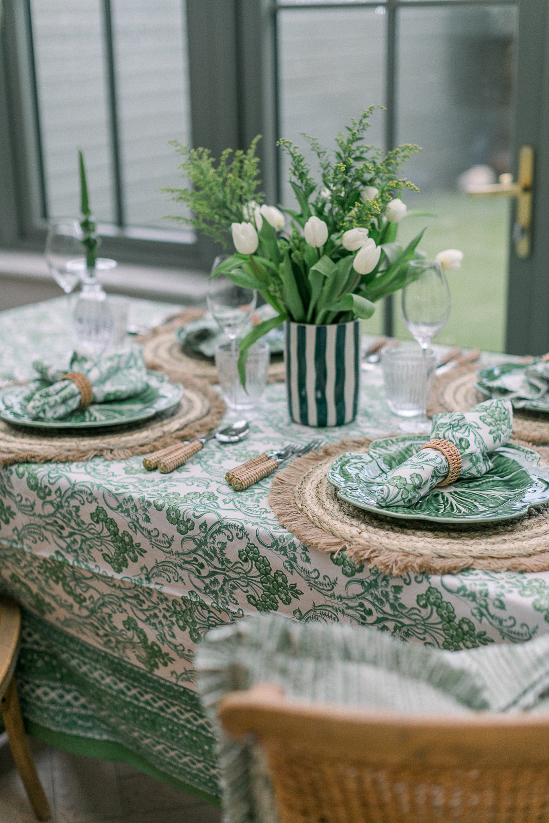 Glinda Green Rectangular Tablecloth