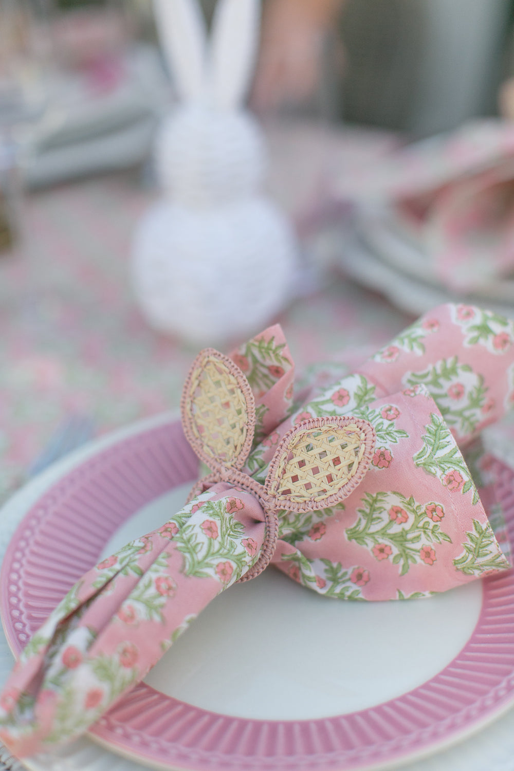 Bunny Ears Napkin Ring: Soft Pink-Napkin Rings-LNH Edit