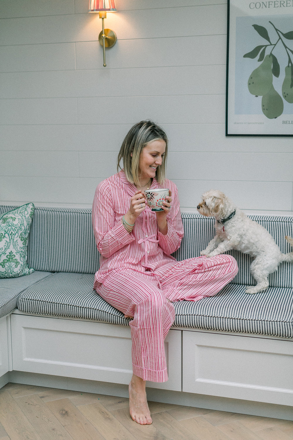 Alani pink bow Pyjama Set-Pyjamas-LNH Edit