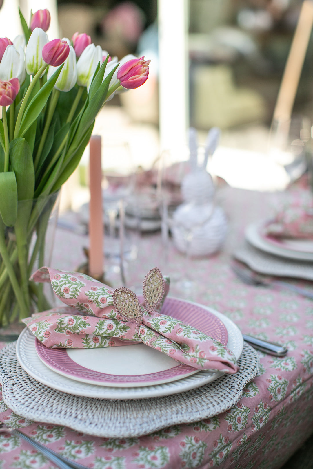 Bunny Ears Napkin Ring: Soft Pink-Napkin Rings-LNH Edit