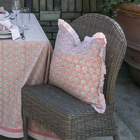 Emily Pink Frill Cushion Cover-Cushion Covers-LNH Edit