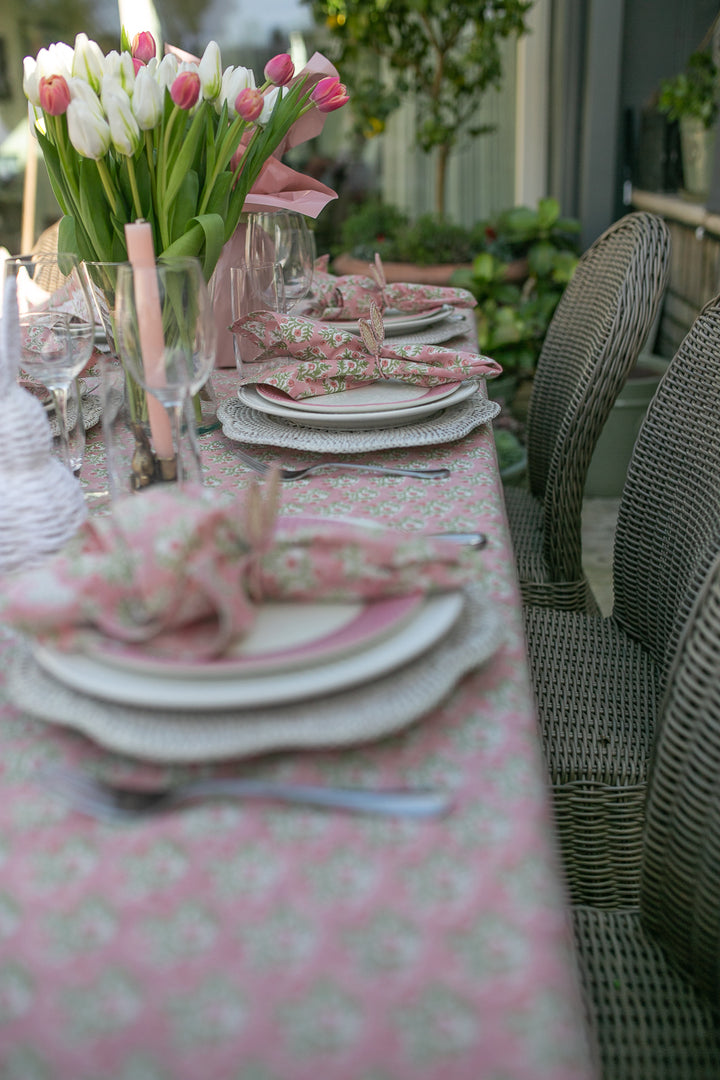 Emily Pink Rectangle Tablecloth-Tablecloths-LNH Edit