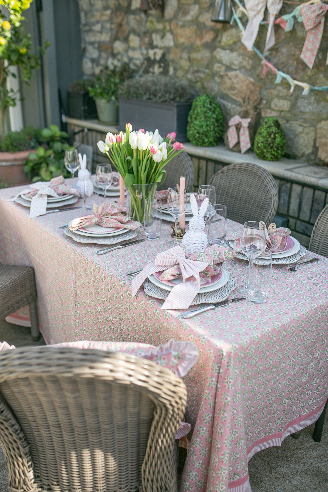 Emily Pink Rectangle Tablecloth-Tablecloths-LNH Edit