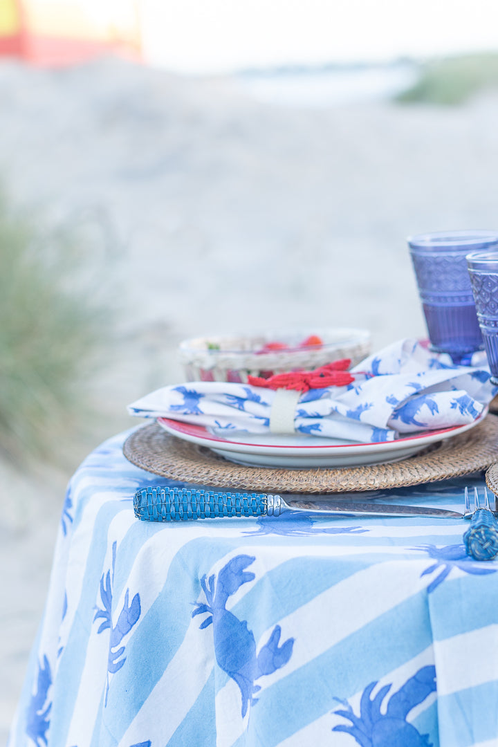 Blue Crab Round Tablecloth-Tablecloths-LNH Edit