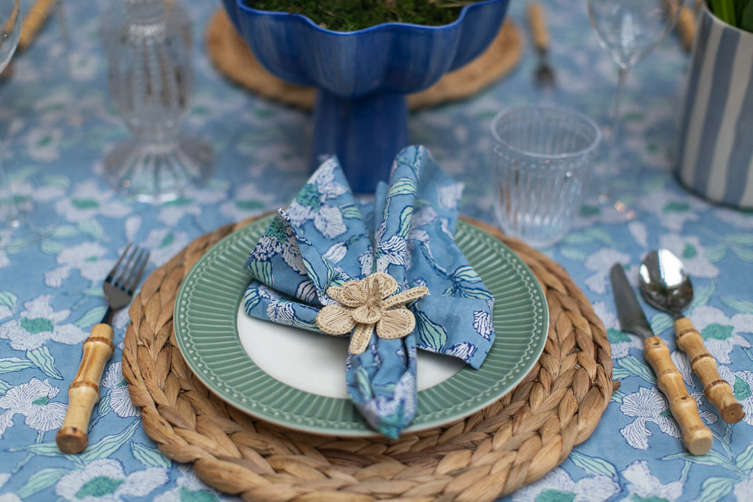 Orchid Blue Napkin, Set of 4-Napkins-LNH Edit