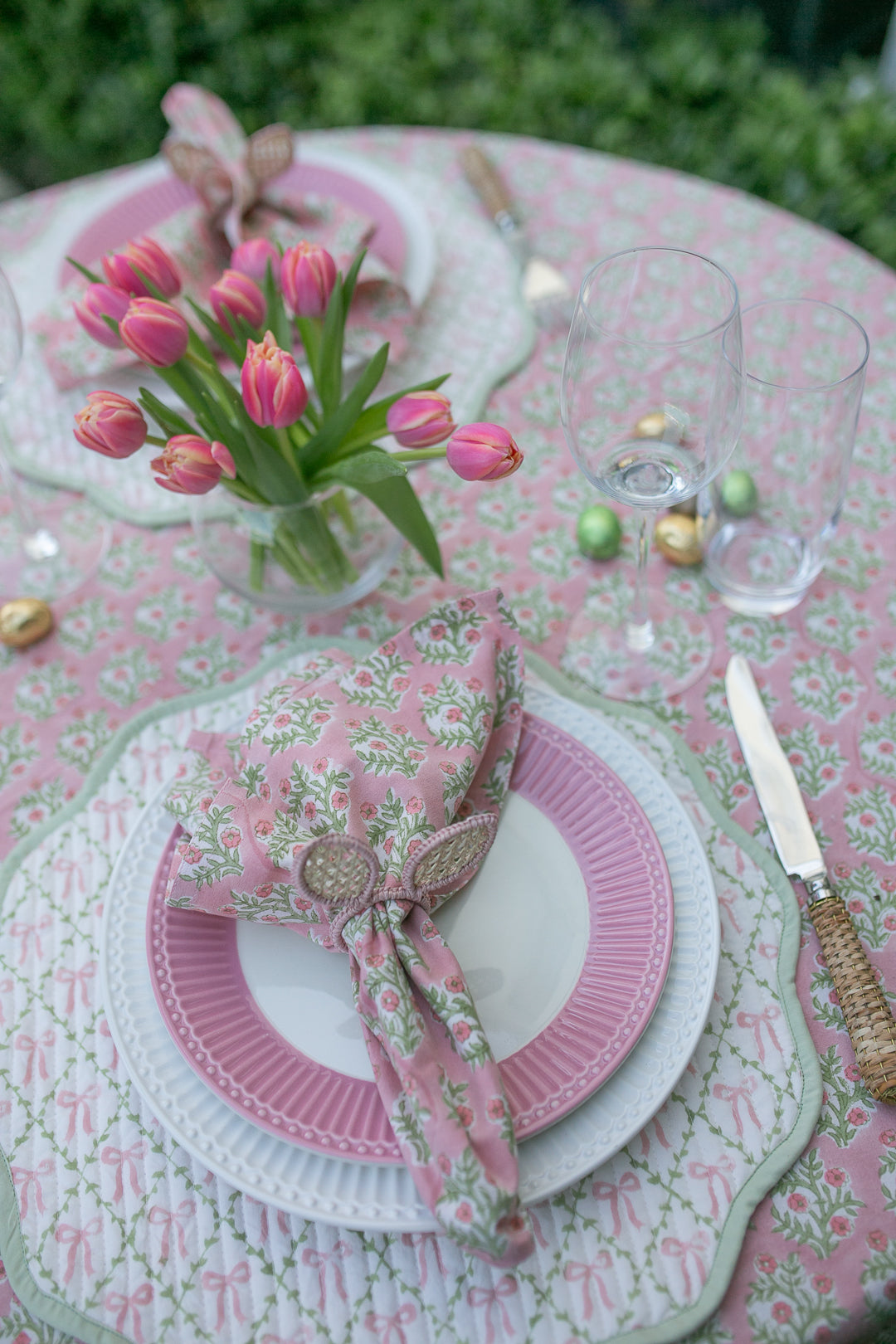 Emily Pink Round Tablecloth