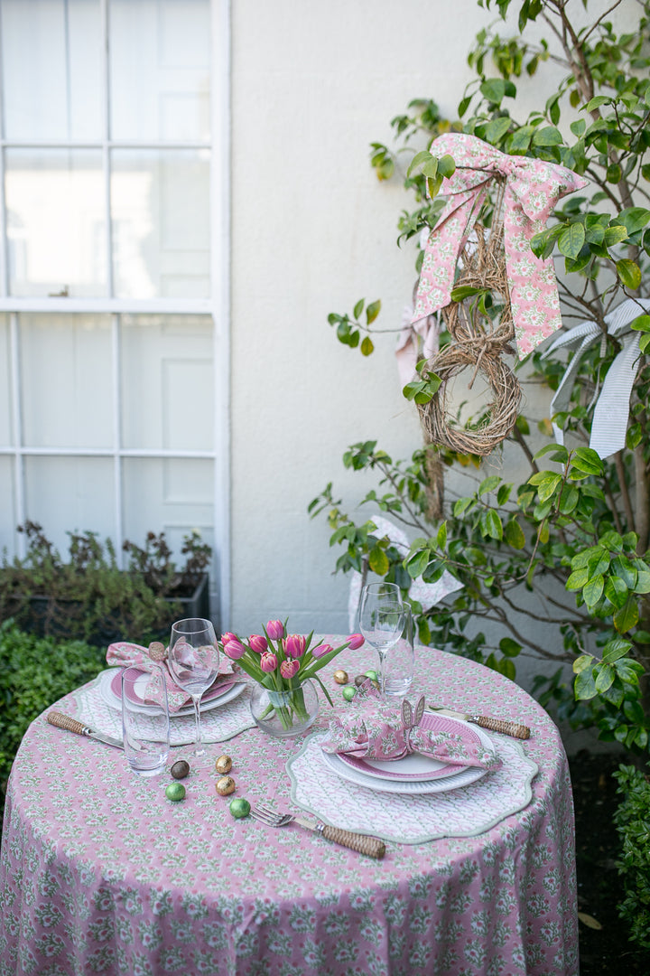 Emily Pink Round Tablecloth