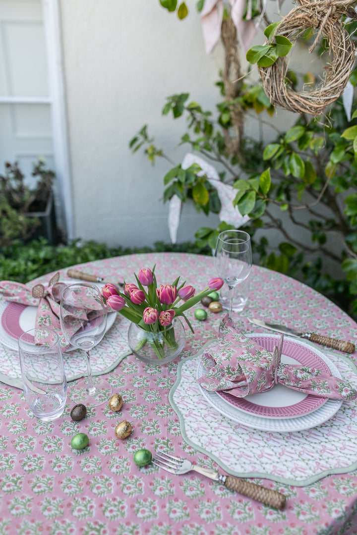 Emily Pink Round Tablecloth