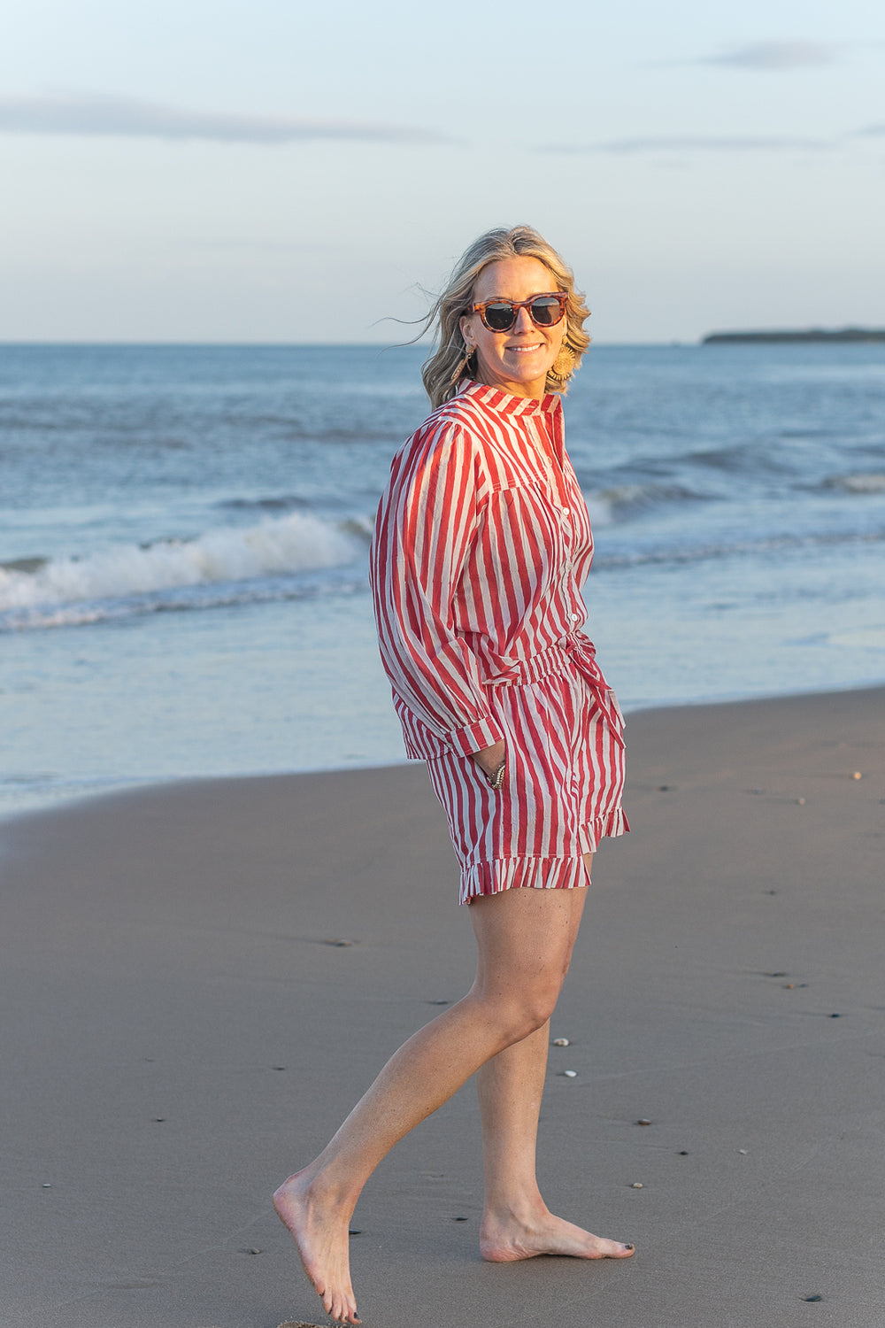 Nicole Red Stripe Shorts and Top set--LNH Edit