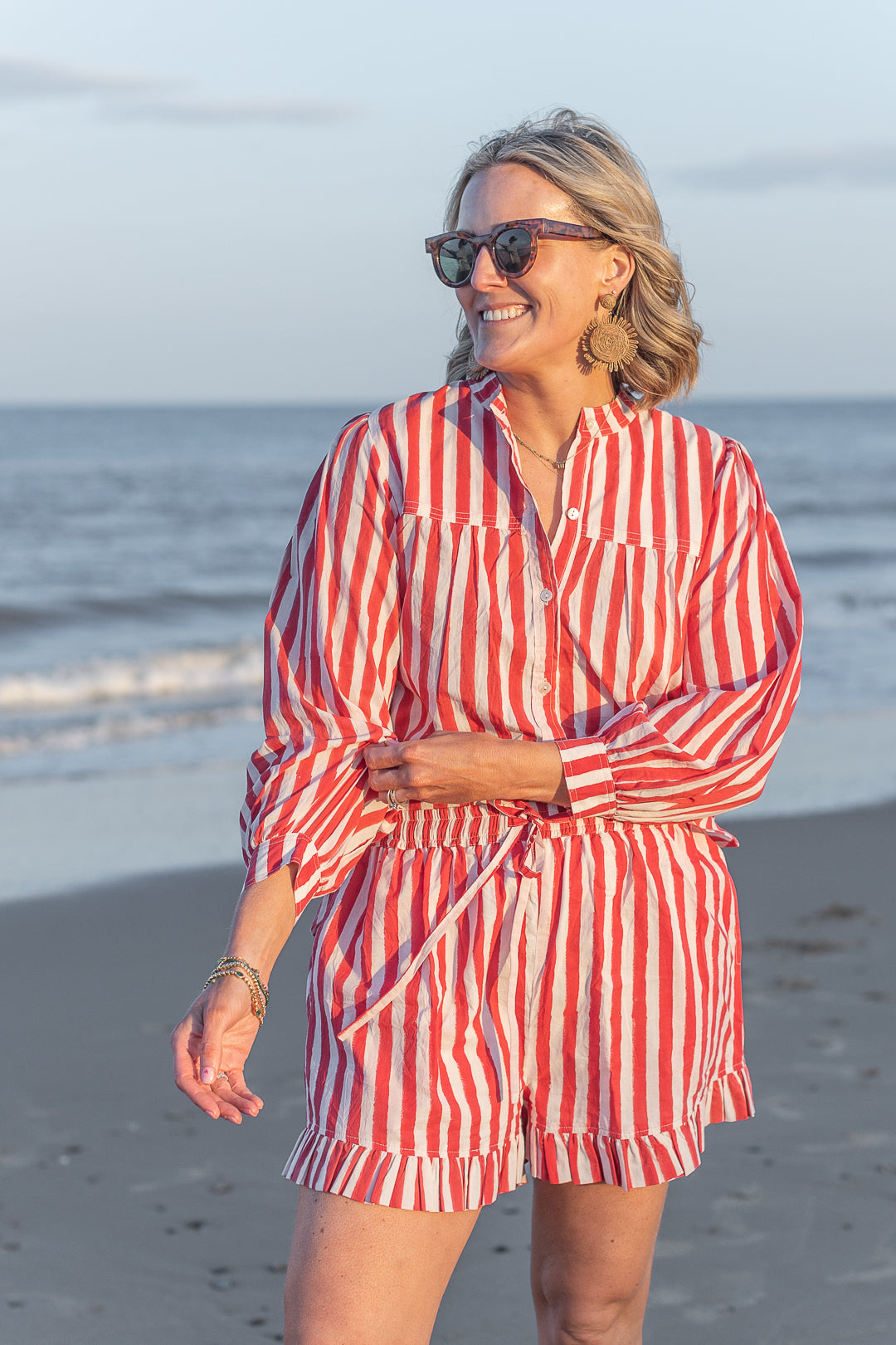 Nicole Red Stripe Shorts and Top set--LNH Edit