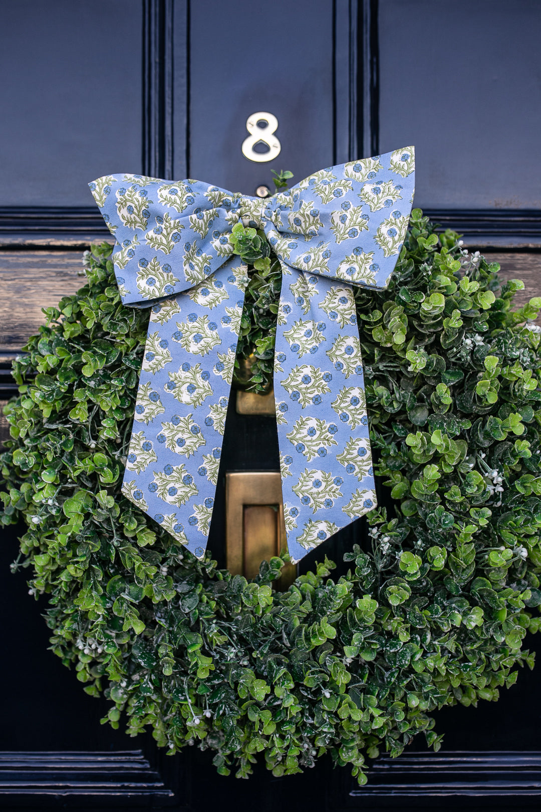 Emily Blue Handmade Bow, 2 sizes--LNH Edit