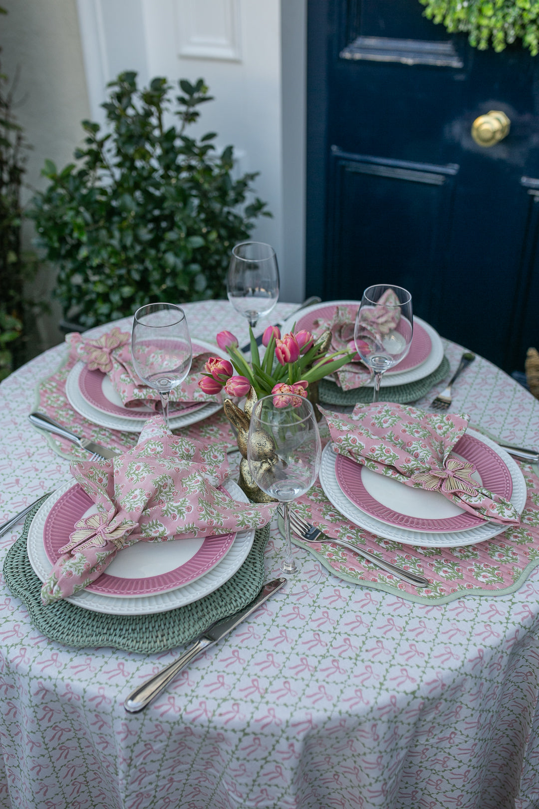 Elizabeth Pink Round Tablecloth-Tablecloths-LNH Edit