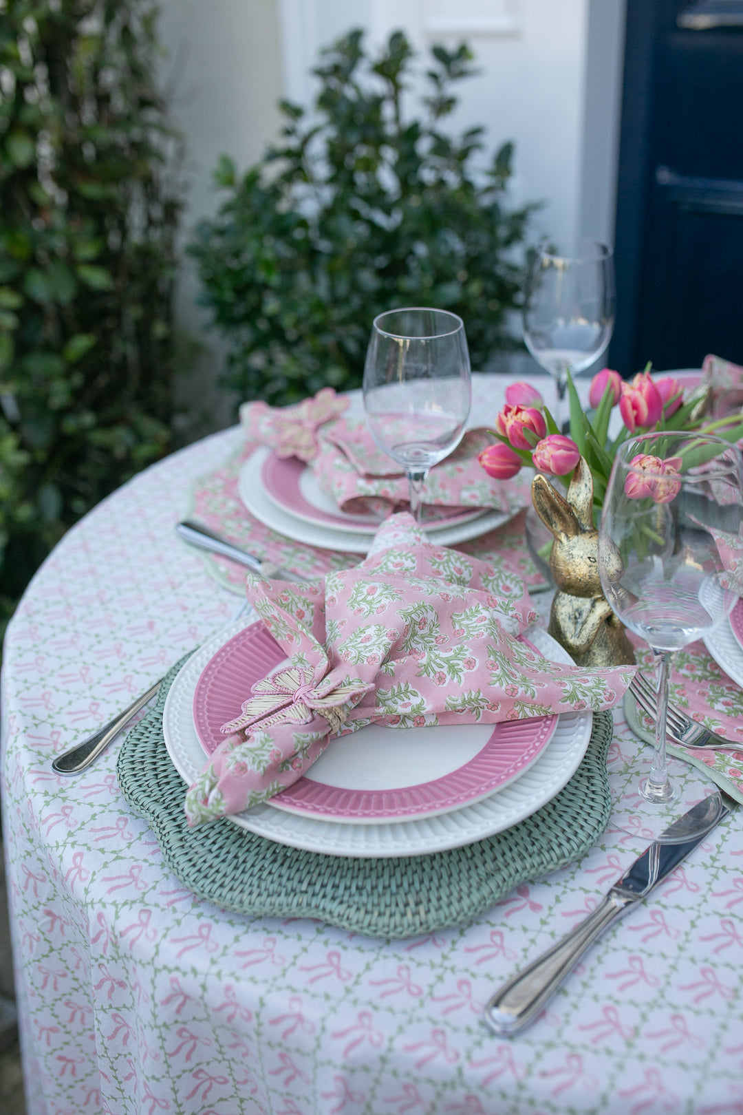 Elizabeth Pink Round Tablecloth-Tablecloths-LNH Edit