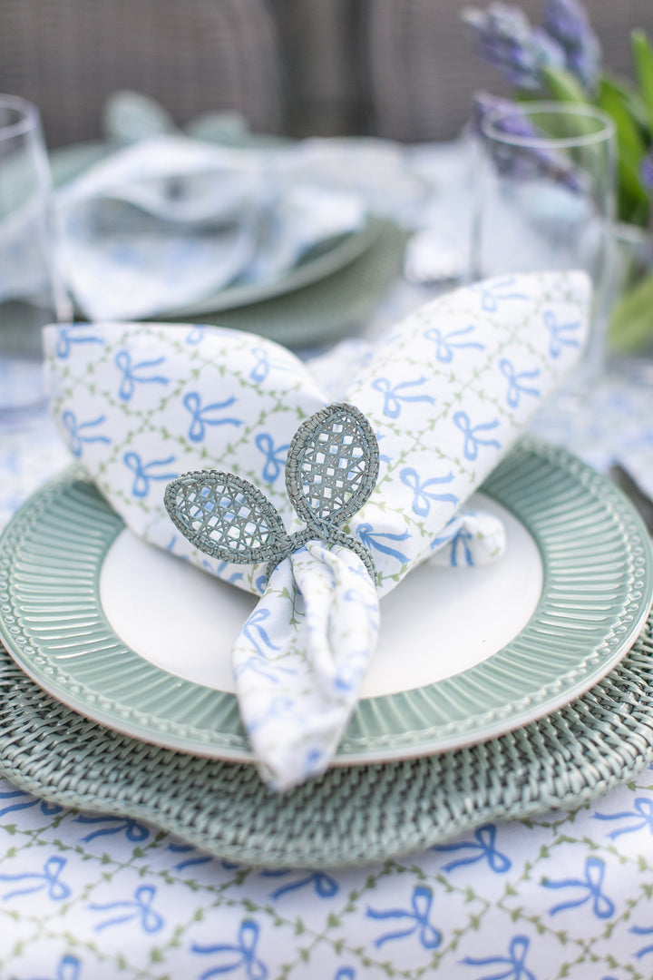 Dusty Blue Bunny Ear Napkin Rings, Sold separately