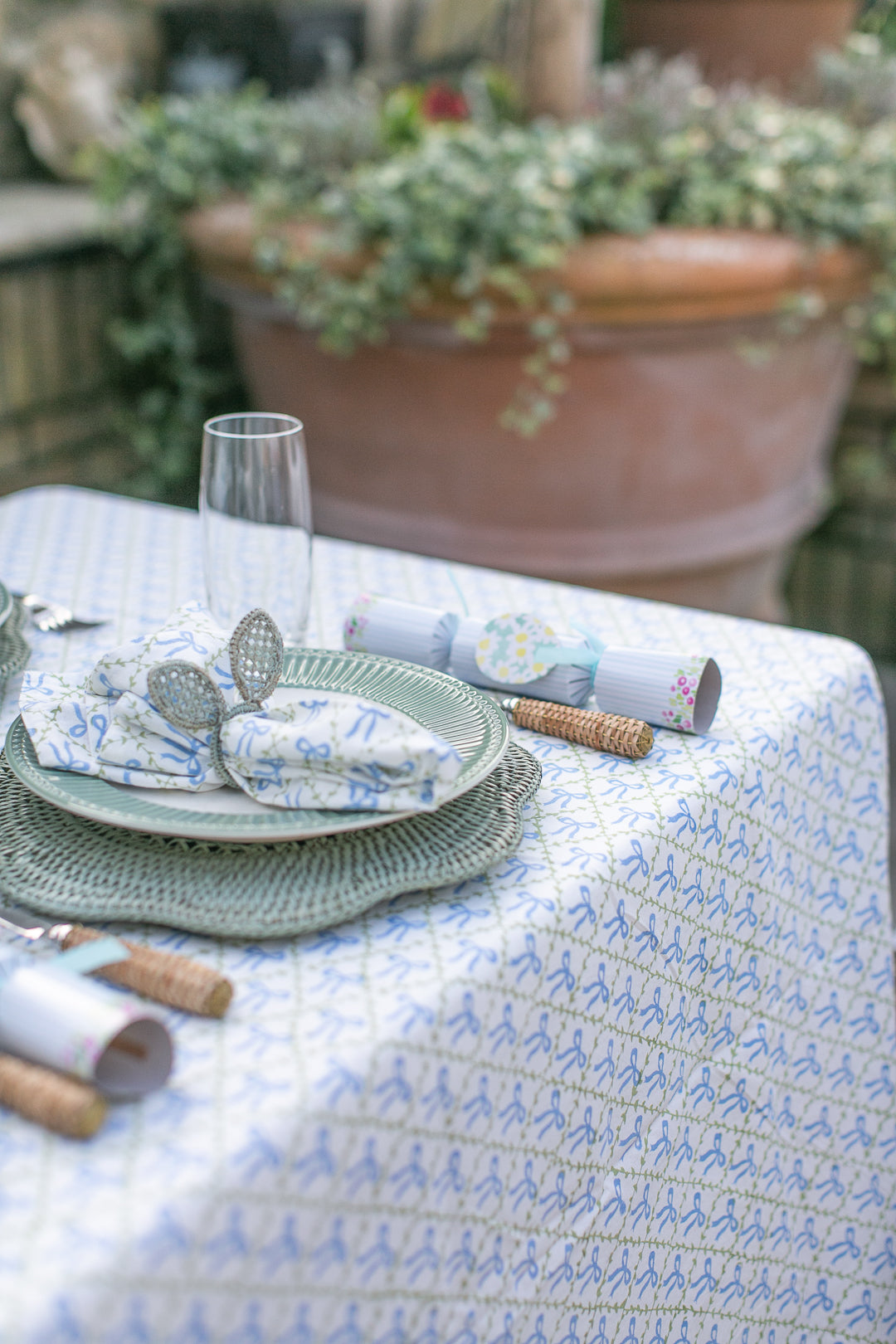 Elizabeth Blue Rectangle Tablecloth