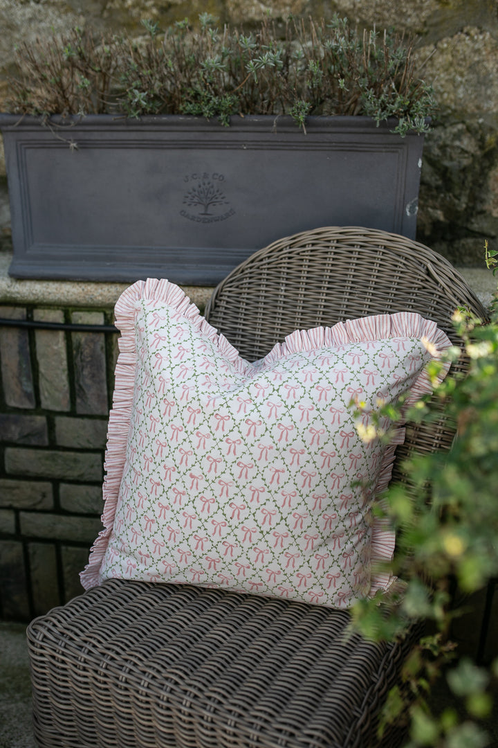 Elizabeth Pink Frill Cushion Cover-Cushion Covers-LNH Edit