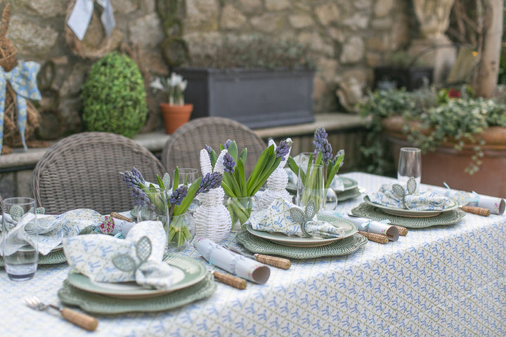 Elizabeth Blue Rectangle Tablecloth