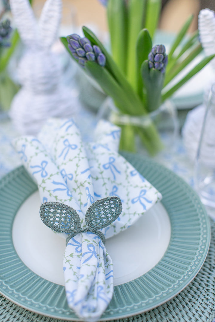 Dusty Blue Bunny Ear Napkin Rings, Sold separately