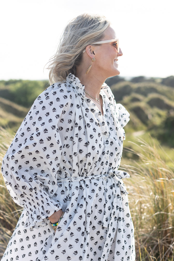 Salomi black floral cotton printed dress-Dresses-LNH Edit