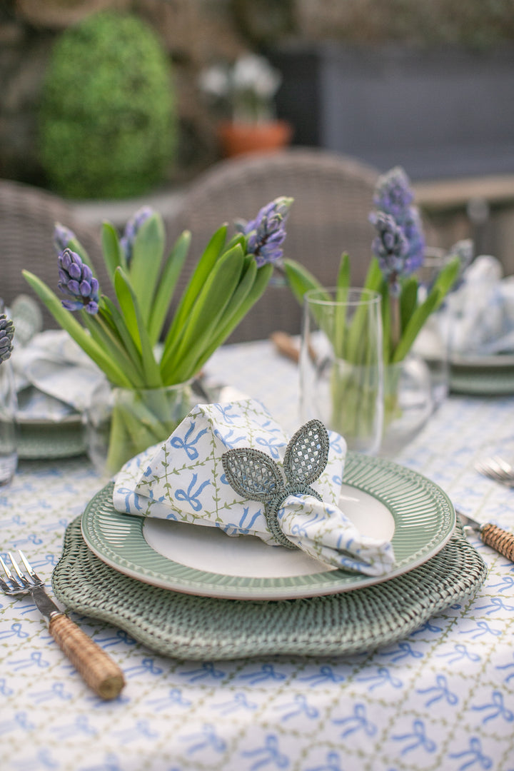 Dusty Blue Bunny Ear Napkin Rings, Sold separately