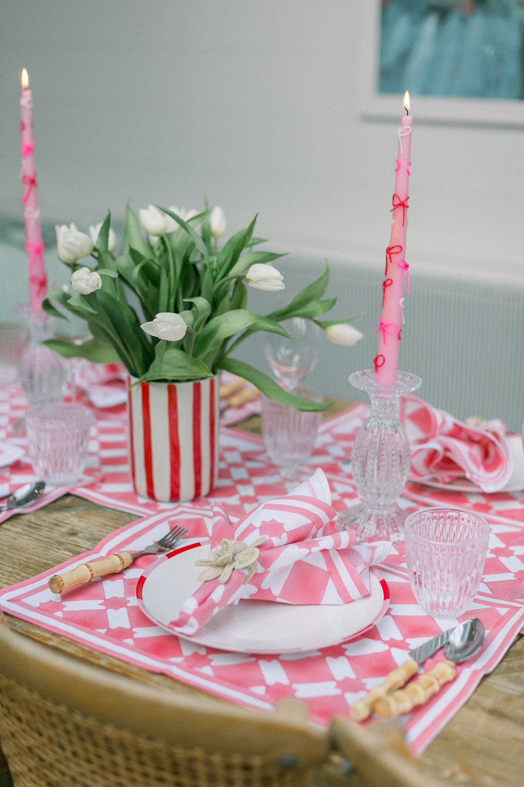 Adeline Pink Table Runner