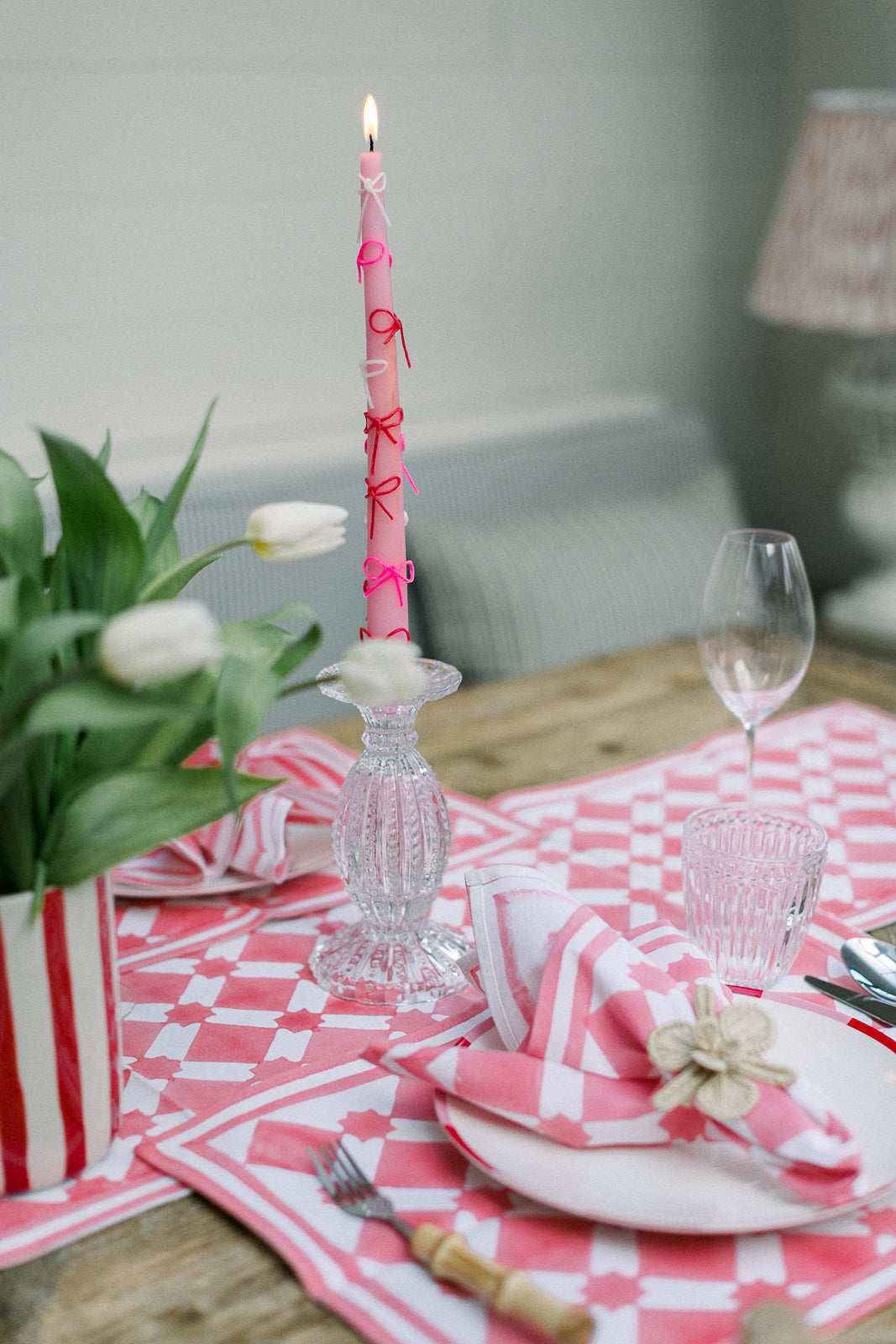 Adeline Pink Table Runner