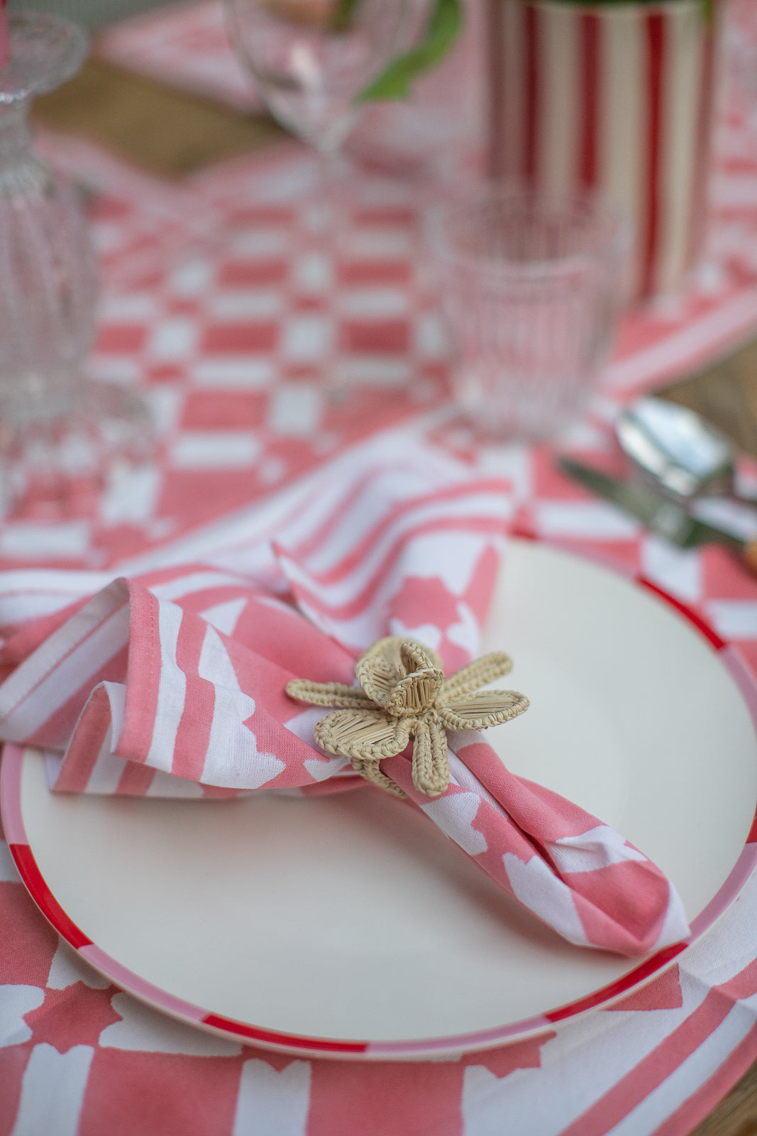 Adeline Pink Napkin, Set of 4-Napkins-LNH Edit