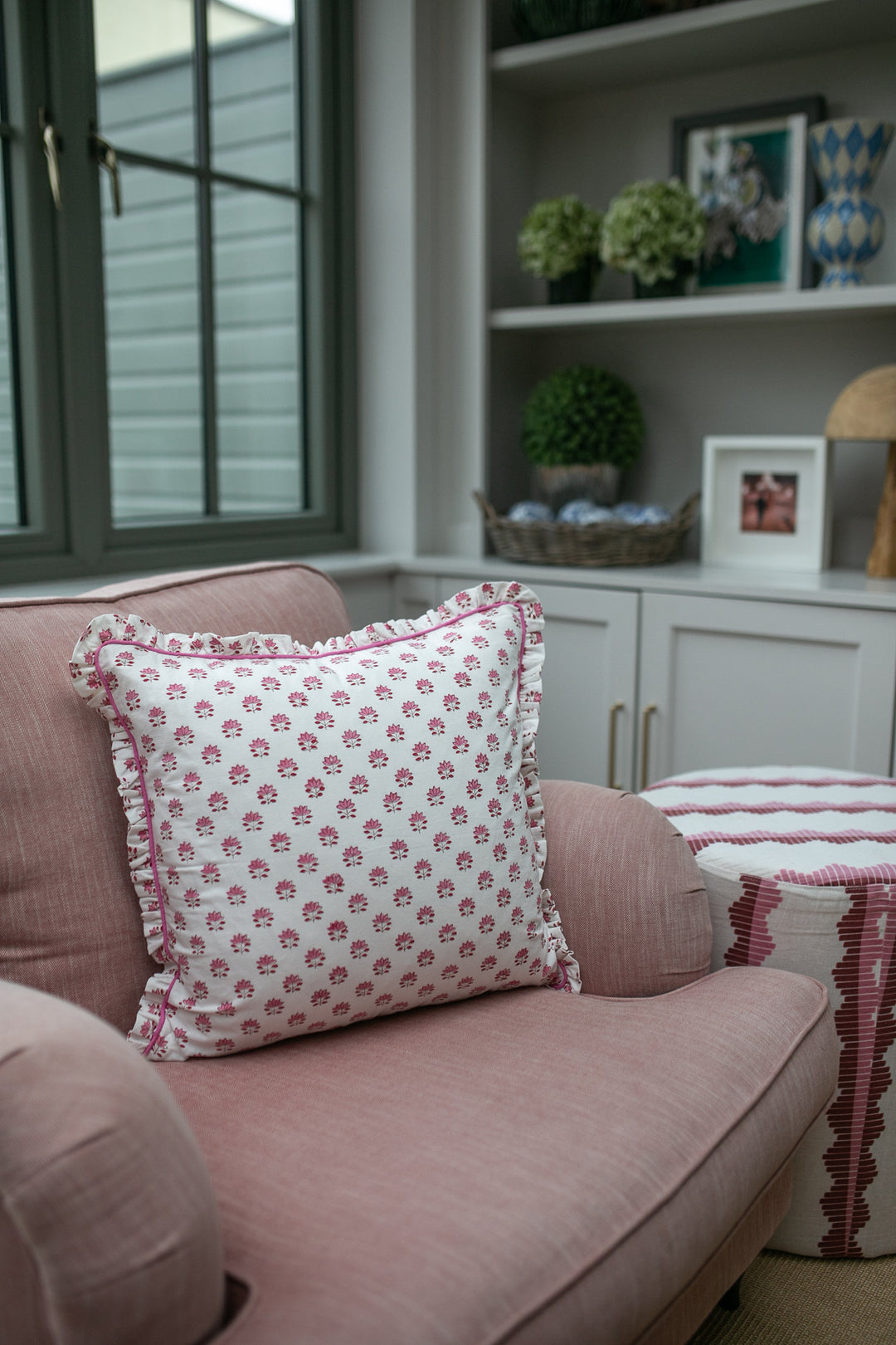 Clover Pink Frill Cushion Cover-Cushion Covers-LNH Edit