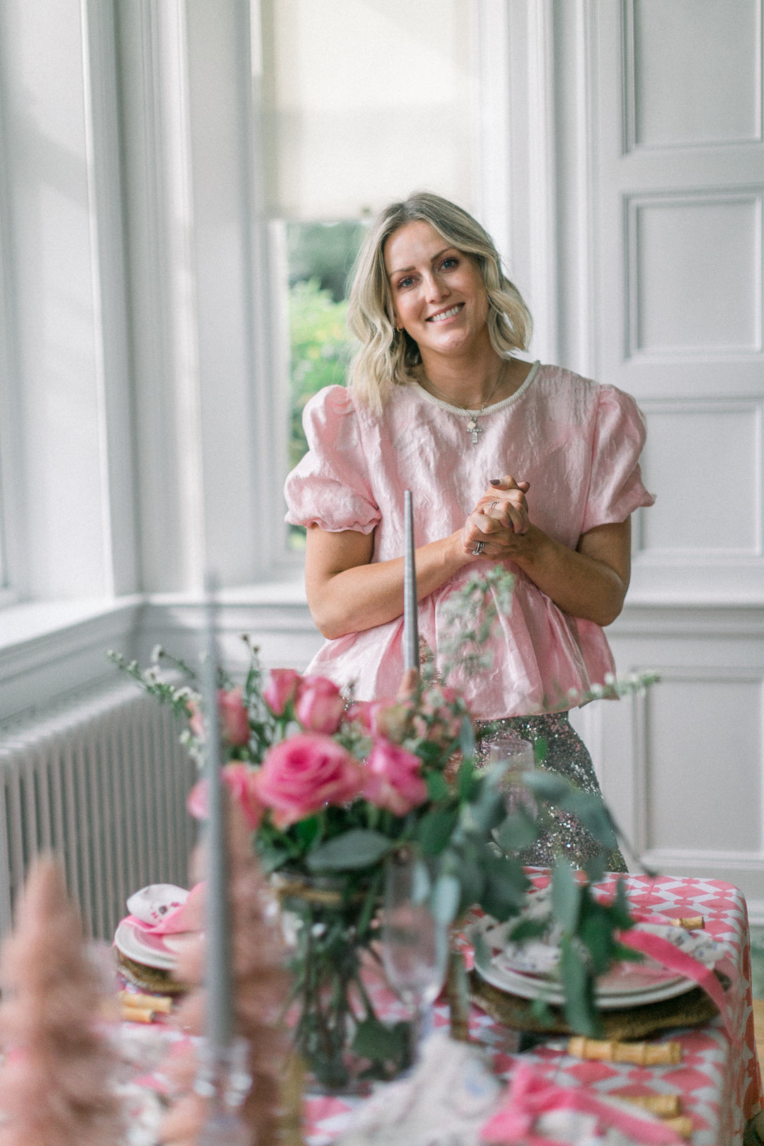 Adeline Pink Tablecloth