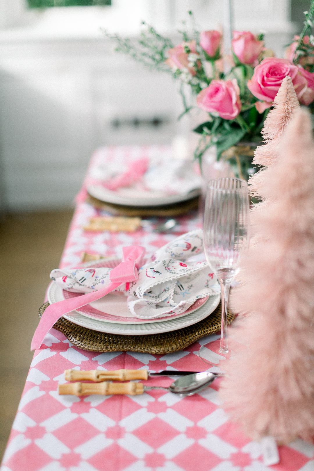 Adeline Pink Tablecloth-Tablecloths-LNH Edit