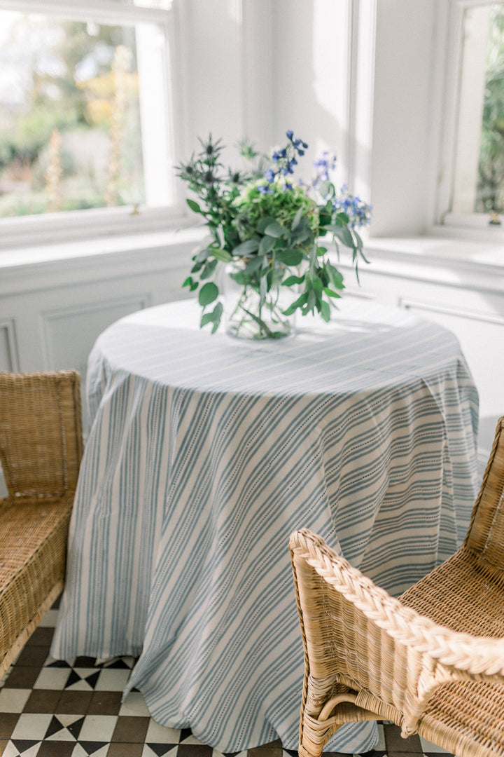 Elsie Blue Round Tablecloth