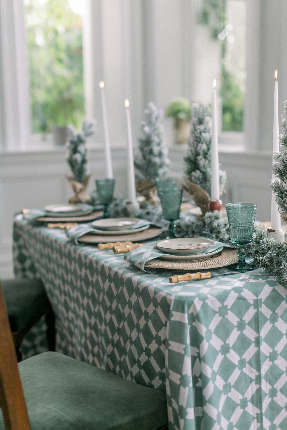 Adeline Seagreen Tablecloth-Tablecloths-LNH Edit