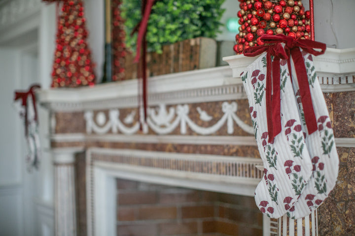 Cranberry Blossom Quilted Stocking