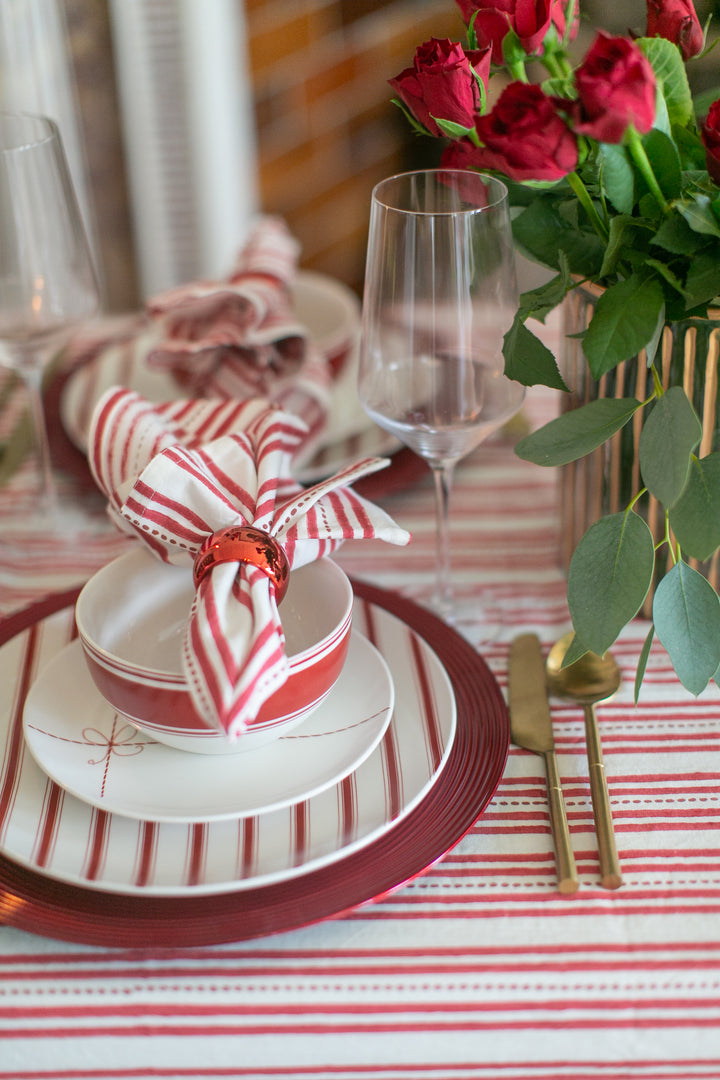 Elsie Red Round Tablecloth-Tablecloths-LNH Edit