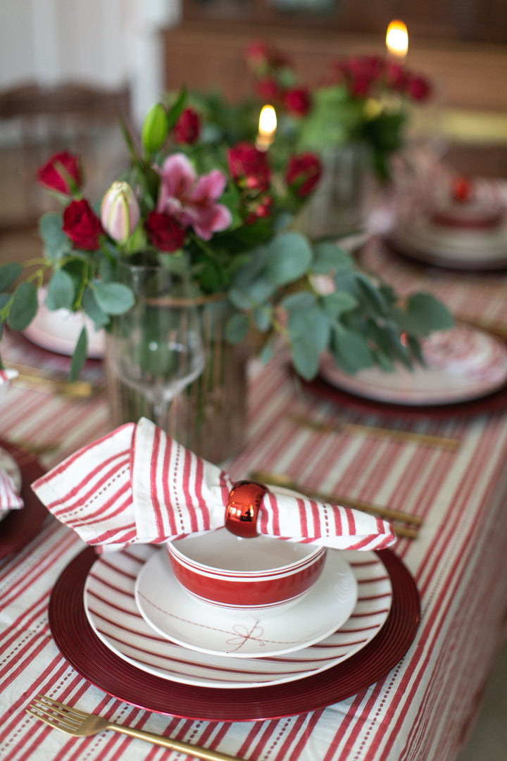 Elsie Red Napkin, Set of 4-Napkins-LNH Edit