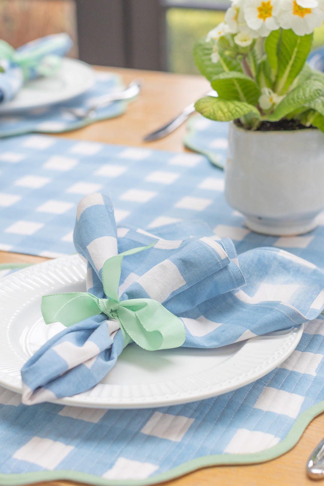 Gingham Blue Placemats, Sets of 2