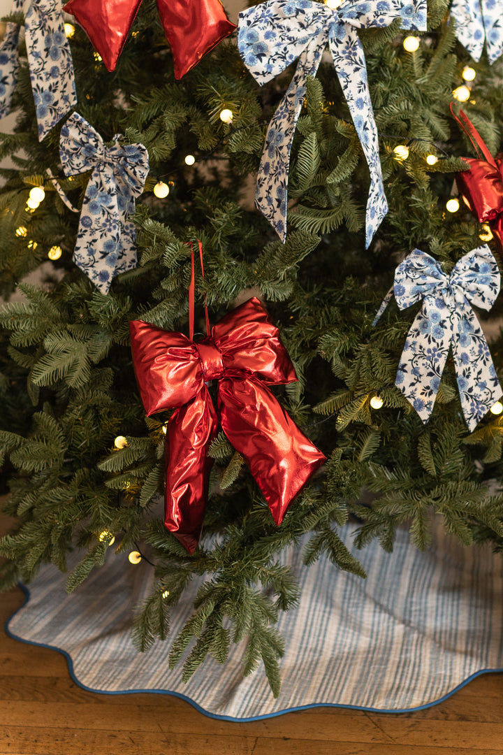 Elsie Blue Quilted Christmas Tree Skirt