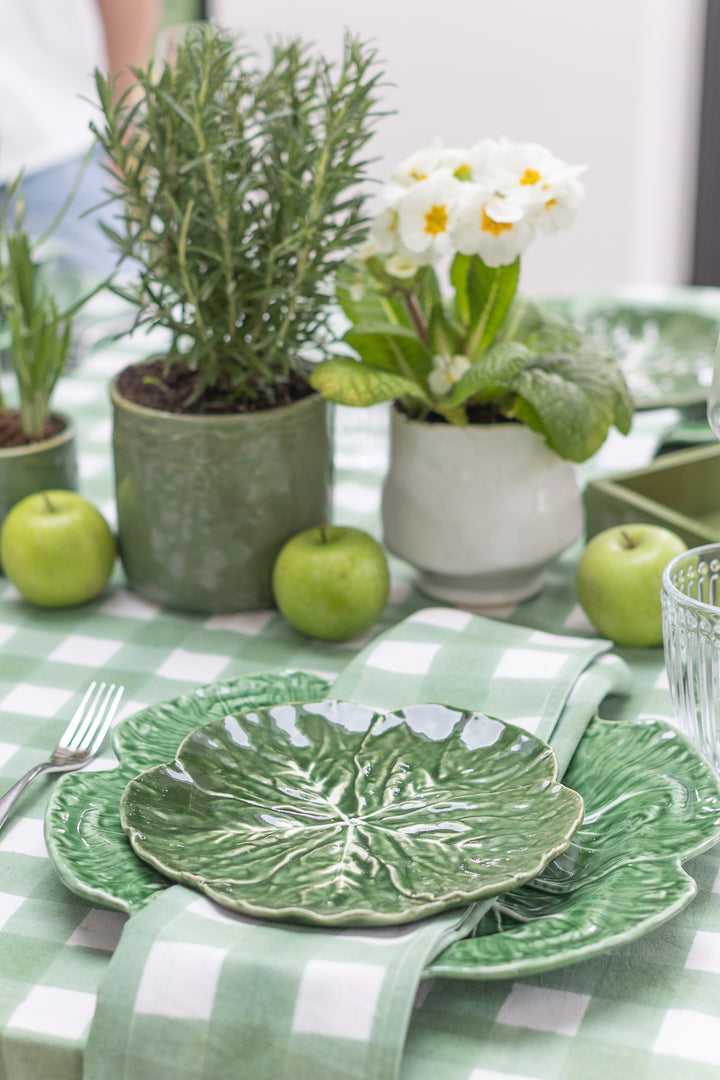 Green Cabbage Plate, Set of 2