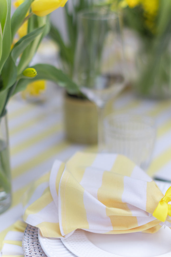 Lemon Stripe  Napkins, Set of 4 | LNH Edit