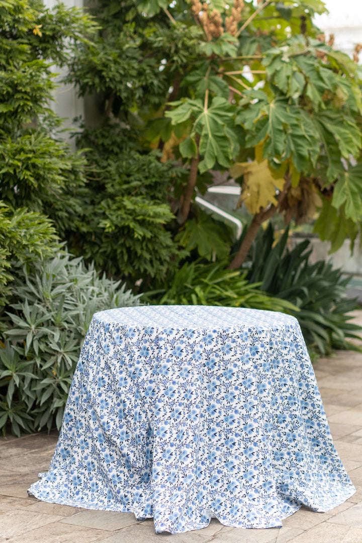 Thistle Blue Round Tablecloth