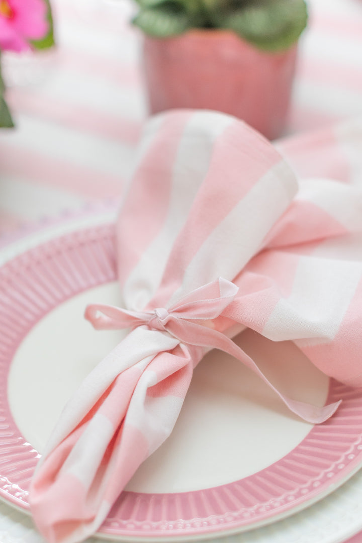 Pink Stripe  Napkins, Set of 4 | LNH Edit